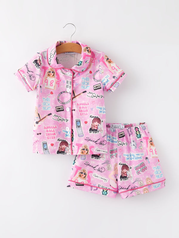 ts-printed-girls-pink-pajamas Rylee Faith Designs - Sophia's StyleOutfit-1